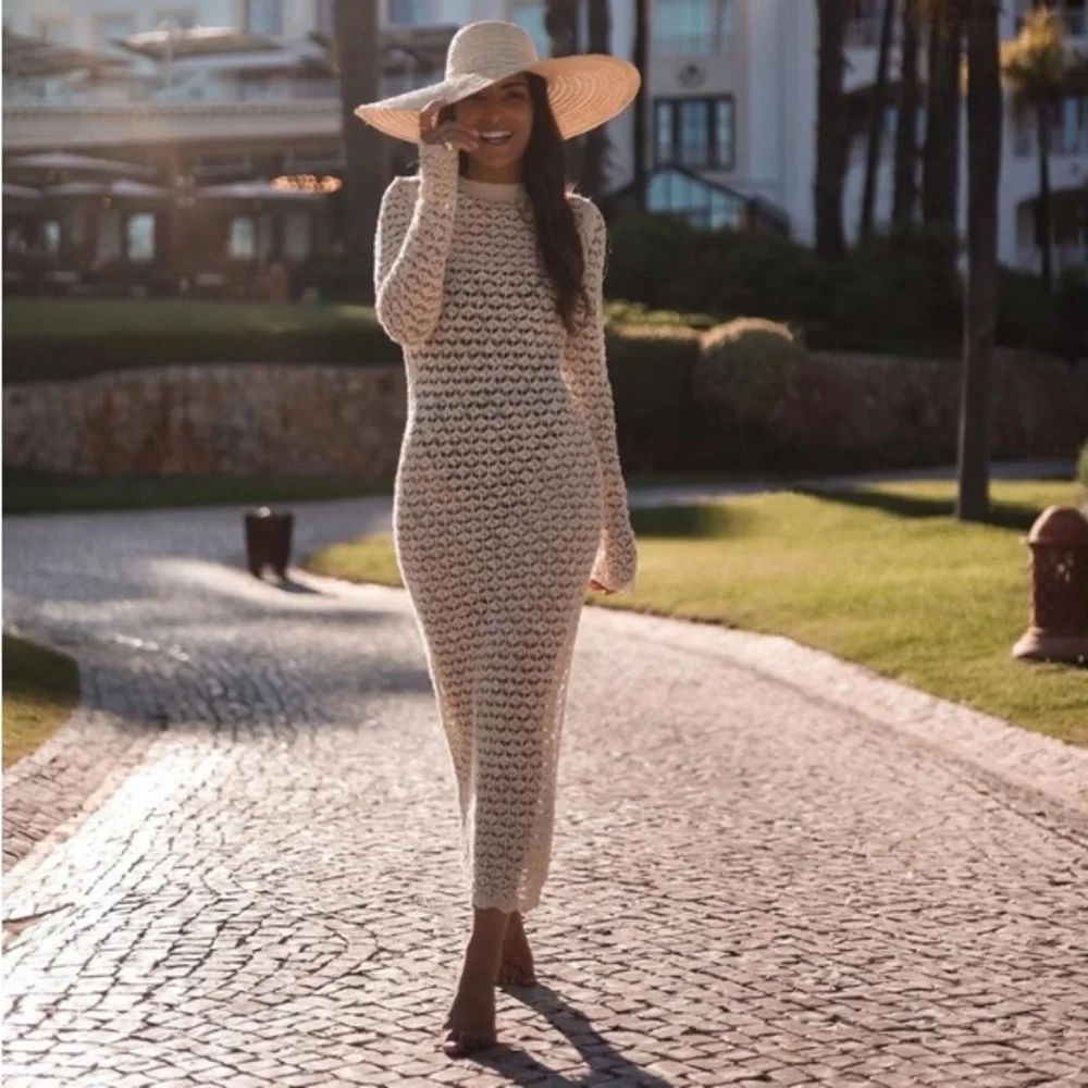 Zara Pointelle Knit Dress Size Small